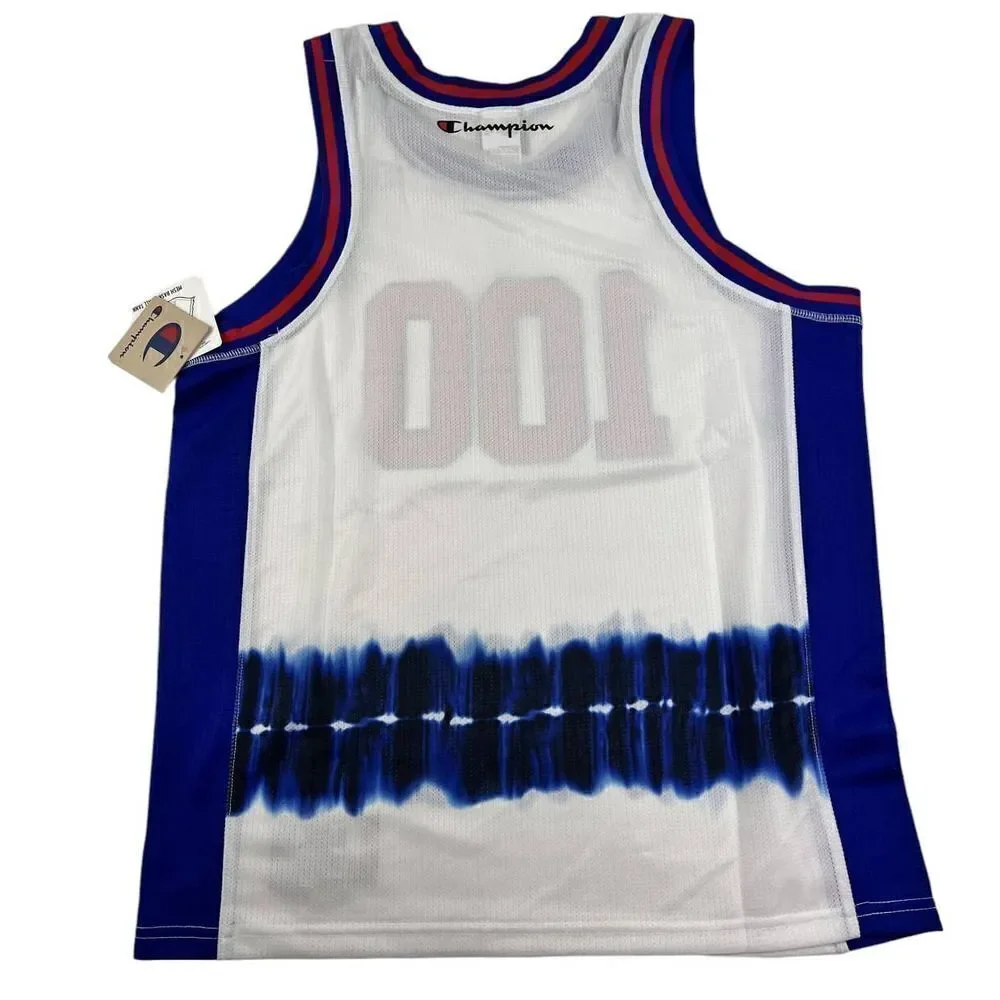 New Champion Men US M White Blue Tank Top Sports Tee Sleeveless T-Shirt - Picture 4 of 8